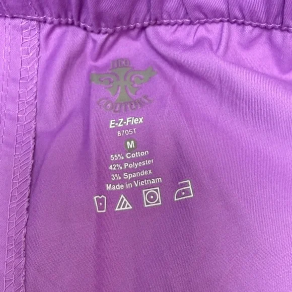 Purple scrubs with Blue Drawstring - Picture 3 of 5